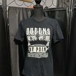 Canvas Black Women's Queens OF Pain Gothic Graphic Tee Shirt Size Small Grunge